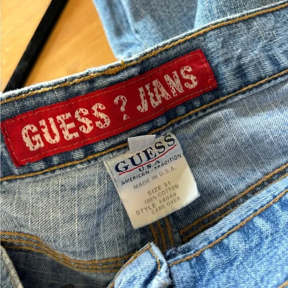 Vintage Guess Jeans Wide Leg Mid Rise Medium Wash 90s y2K Streetwear Jeans 31 - Picture 5 of 6